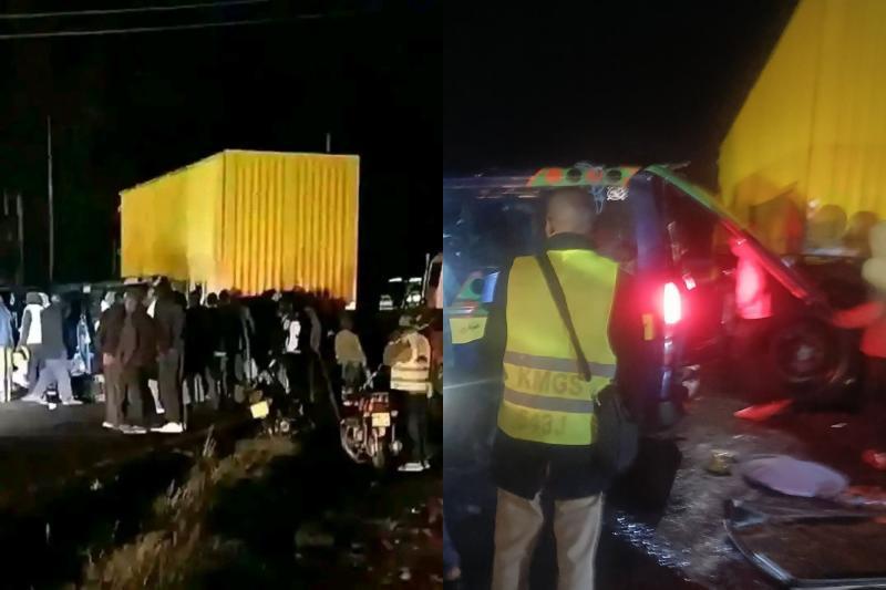 Collage photo of a road accident in Nyamira County.